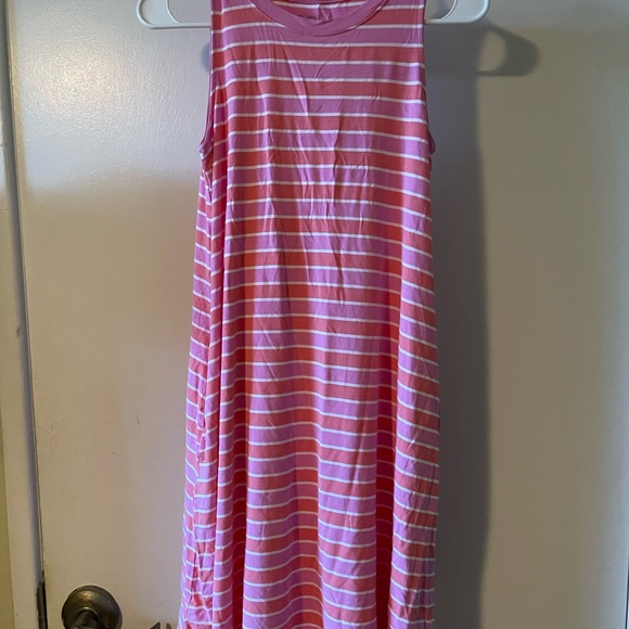 Time and Tru Dresses & Skirts - Pink Striped Sleeveless Dress